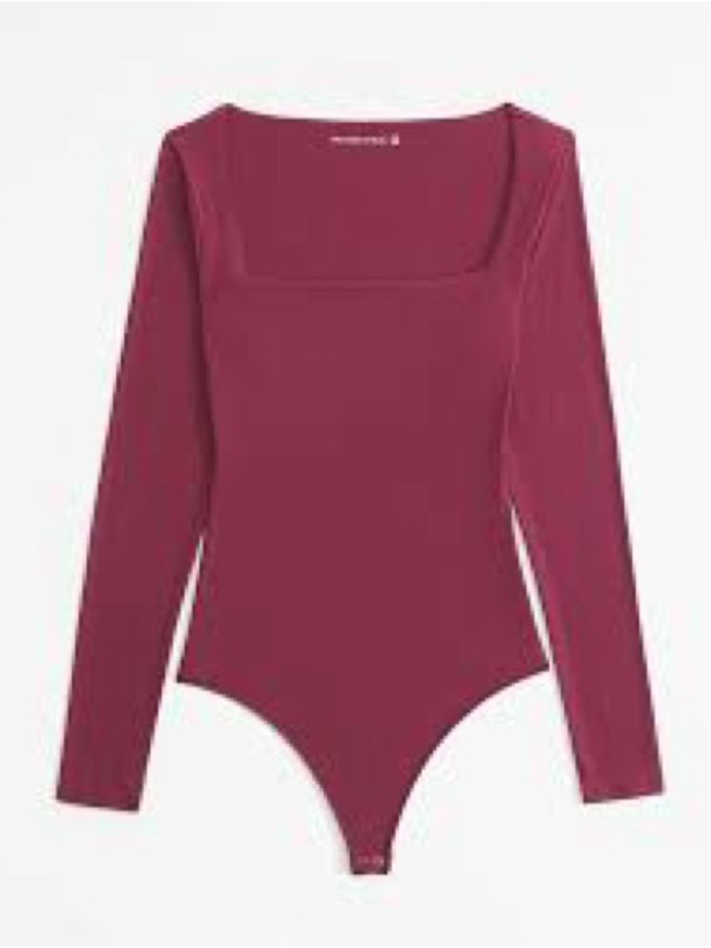 Abercrombie & Fitch Soft Matte Seamless Long-Sleeve Squareneck Bodysuit